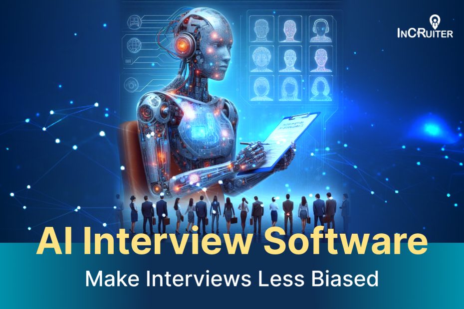 In this image AI bot is taking bias free interview