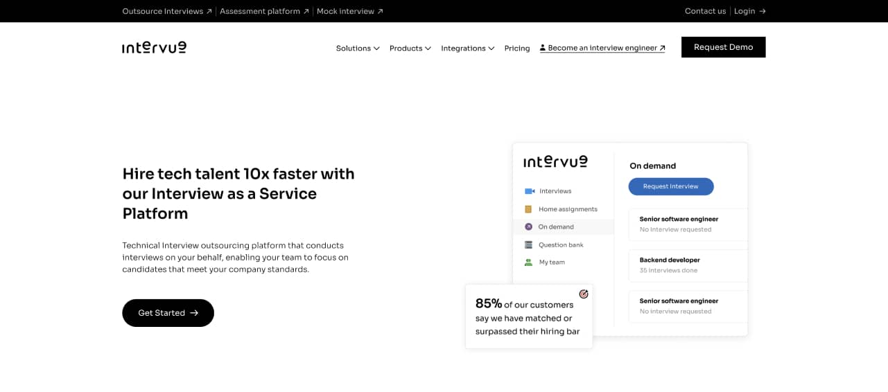 Infographic showing Intervue.io