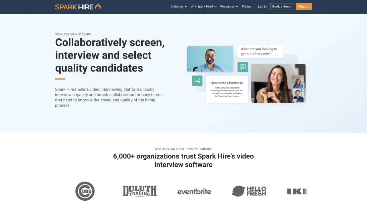 Infographic showing Spark Hire Video Interview Software