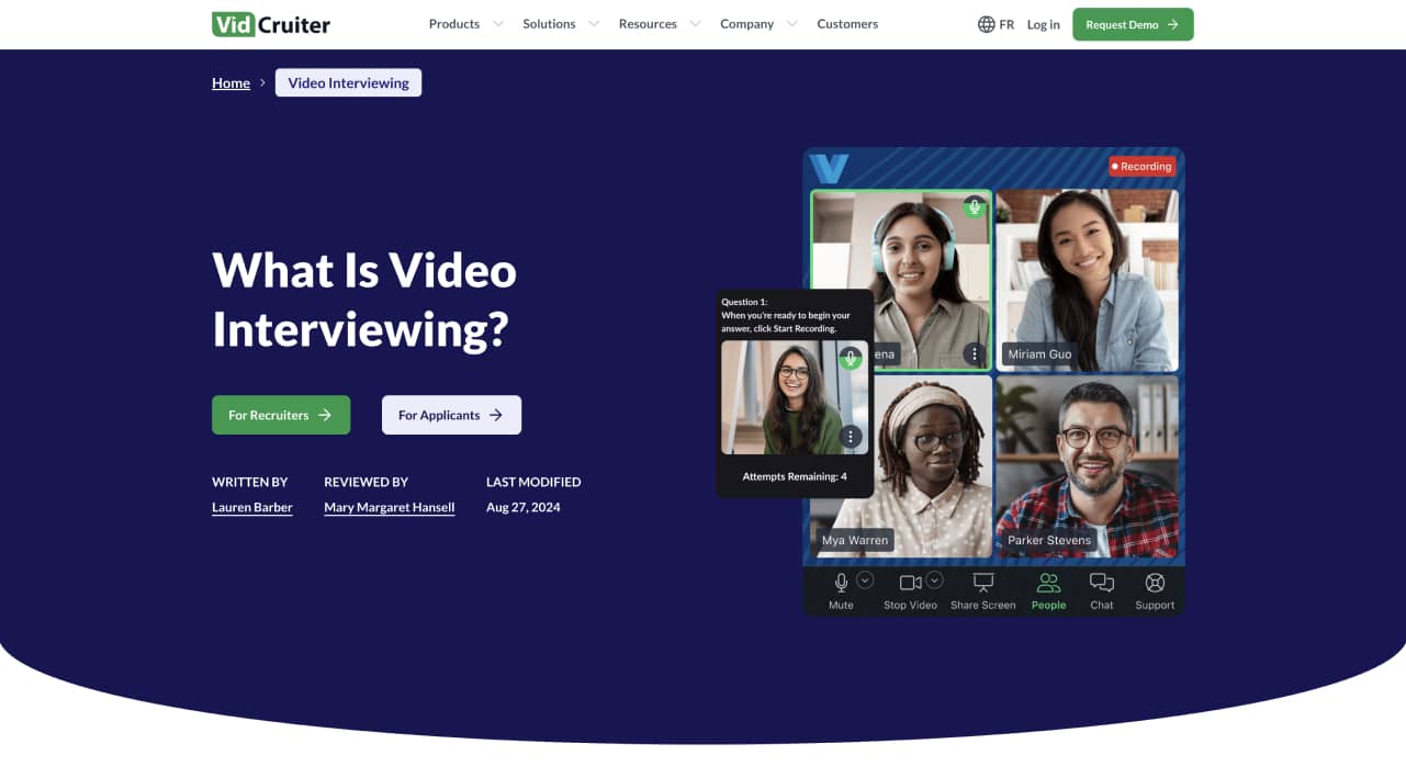 Infographic showing VidCruiter Video Interview Software