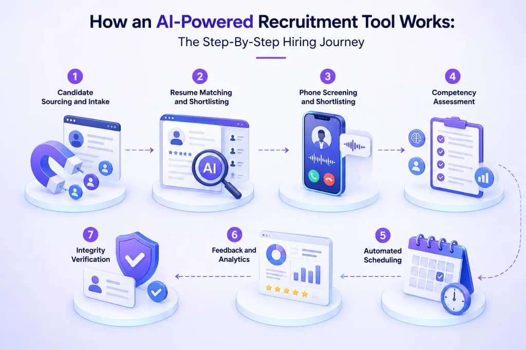 How an AI-Powered Recruitment Tool Works: The Step-By-Step Hiring Journey