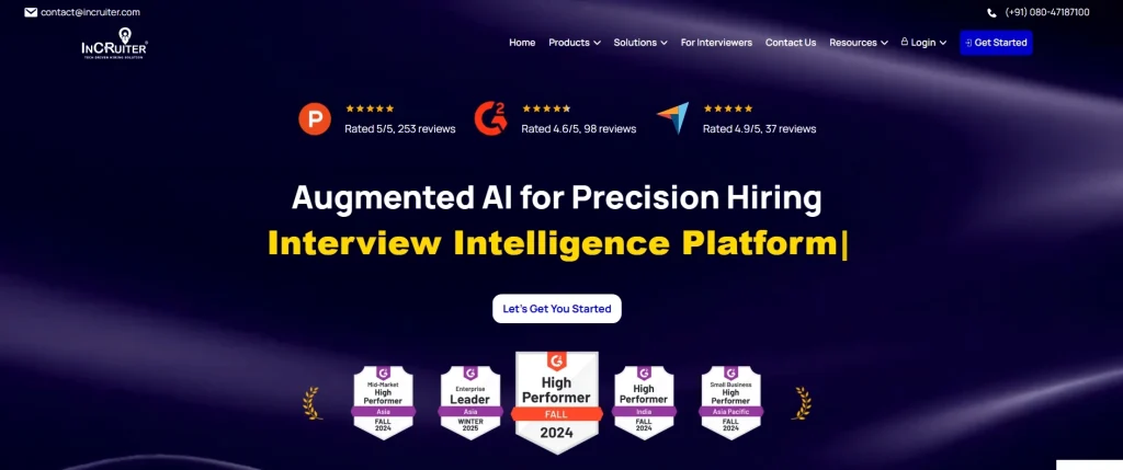 InCruiter, Best for AI Interview, expert evaluation & onboarding