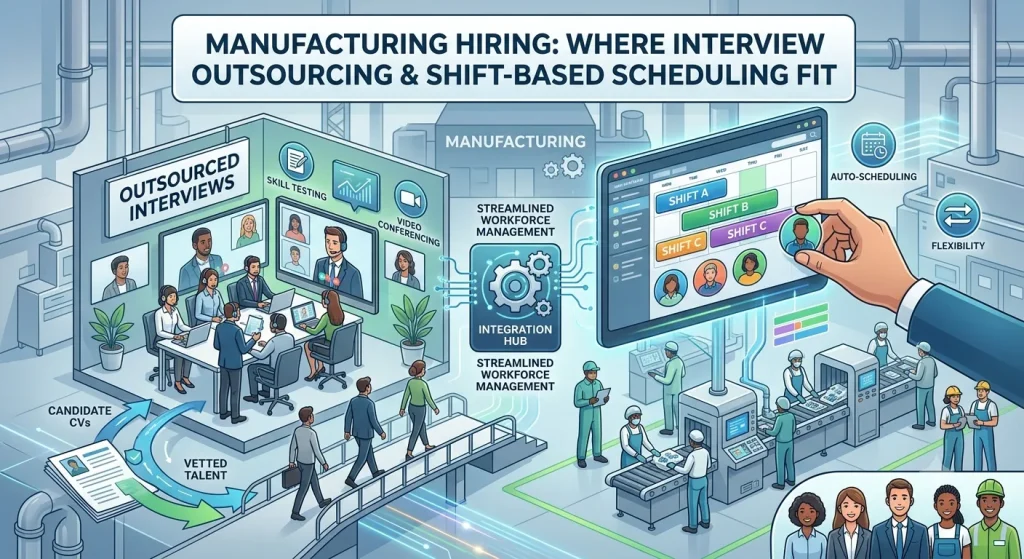 Manufacturing Hiring: Where Interview Outsourcing and Shift-Based Scheduling Fit